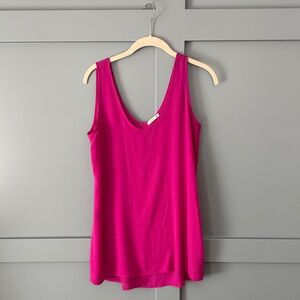 Fuchsia V-Neck Women's Tank Top